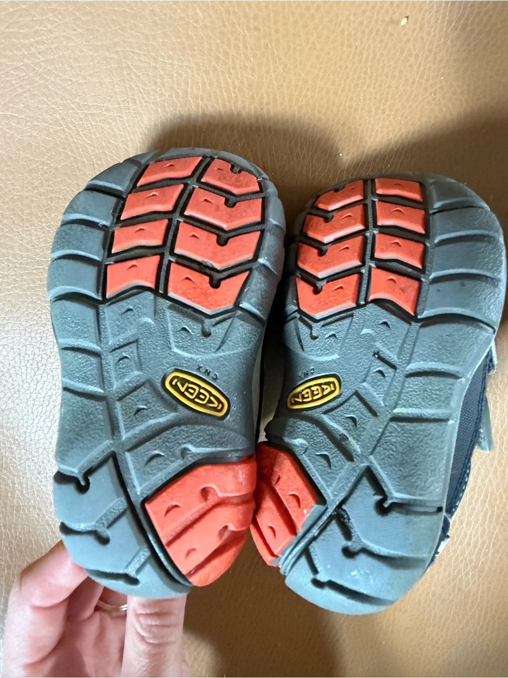 Keen Toddler Navy and Gray Velcro Sneakers with Lime Accents